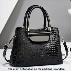 Crocodile Embossed Crossbody Bag Stylish Purse With Removable Strap