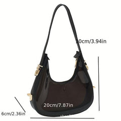 Clear Shoulder Purse & Handbag Transparent Crescent Bag Jelly Underarm Bag