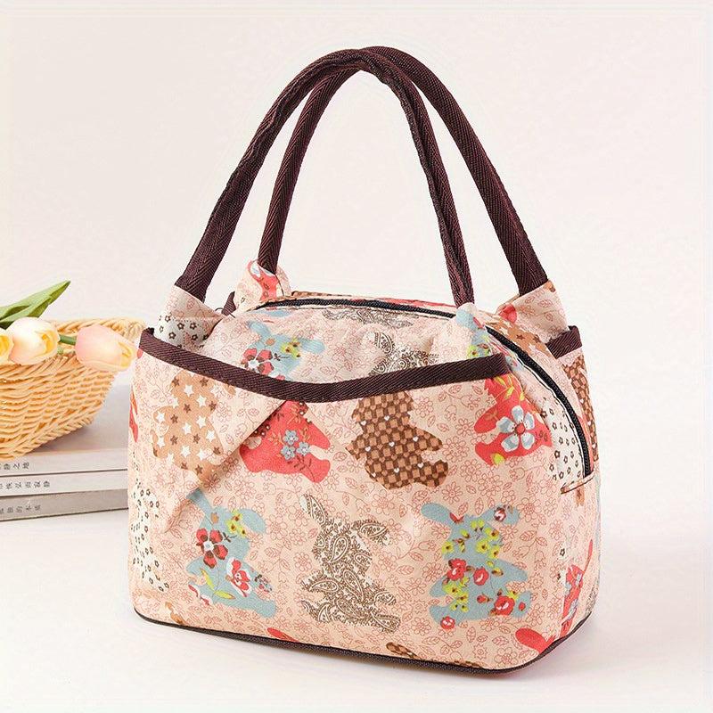 Insulated Lunch Bag Portable Zipper Handbag Reusable Storage Food Containers