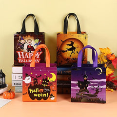 Halloween Pumpkin Print Tote Bag - Candy Storage & Gift Bag
