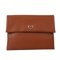 Metal Love Decor Clutch Wallet All Match Flap Coin Purse