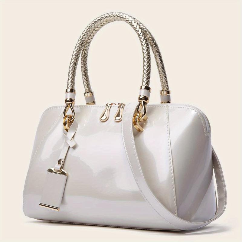 Women's Stylish Solid Zipper Handbag for Work & Party