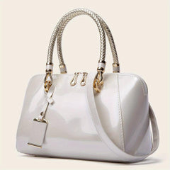 Women's Stylish Solid Zipper Handbag for Work & Party