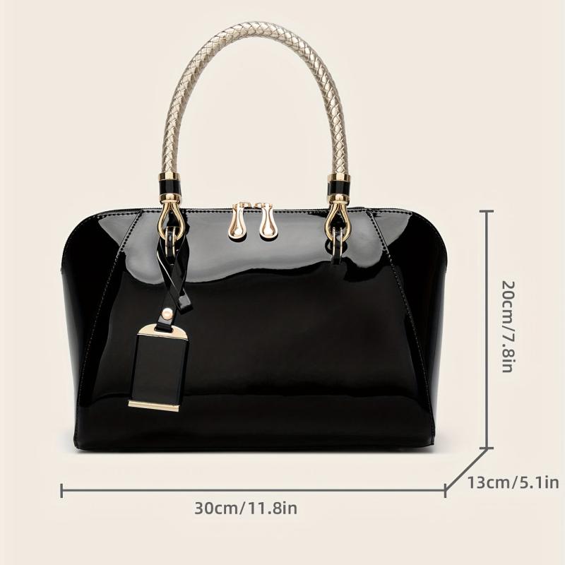 Women's Stylish Solid Zipper Handbag for Work & Party