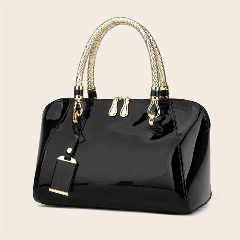 Women's Stylish Solid Zipper Handbag for Work & Party