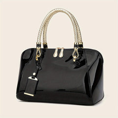 Women's Stylish Solid Zipper Handbag for Work & Party