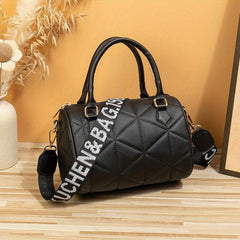 Minimalist Boston Zipper Satchel Bag Solid Crossbody Bag