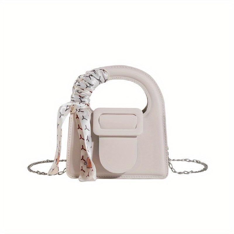 Minimalist Solid Satchel Bag With Buckle Handbag
