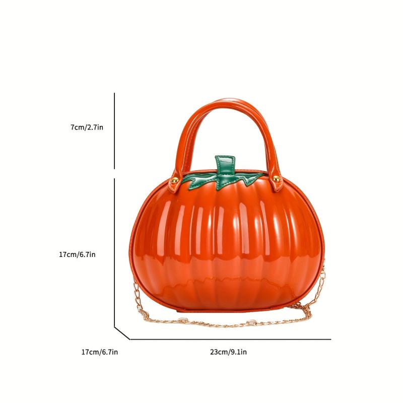 Pumpkin Shaped Metal Chain Crossbody Bag