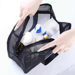 Portable Mesh Toiletry Wash Bag Leakage Swimming Bath Bag
