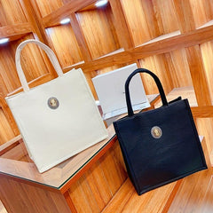 Small Satchel Tote Bag PU Leather Textured Shoulder Bag