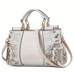 Sequin Decor Handbag PU Leather Crossbody Bag Women's Top Handle Purse
