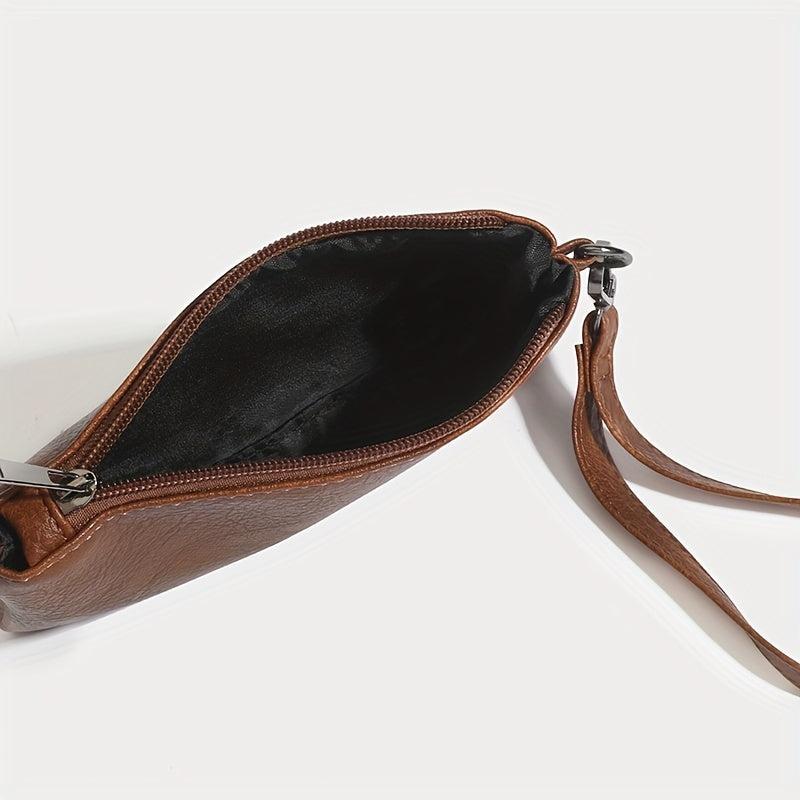 Vintage Zipper Clutch Purse Large Capacity Credit Card Holder Retro Wrist Bag