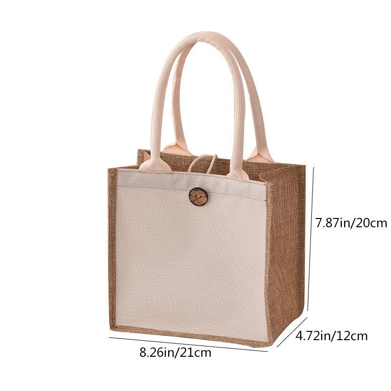 Linen Handbag Solid Gift Bag Printed Versatile Shopping Bag