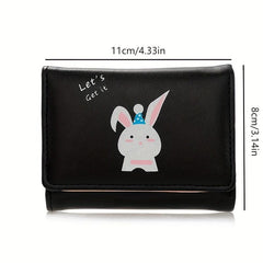 Rabbit Pattern Card Wallet PU Leather Lightweight Coin Purse