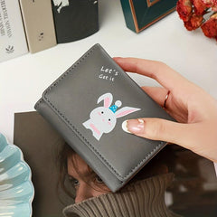 Rabbit Pattern Card Wallet PU Leather Lightweight Coin Purse