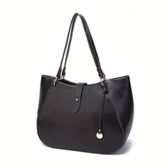 Large Capacity Leather Tote Bag Textured Shoulder Bag