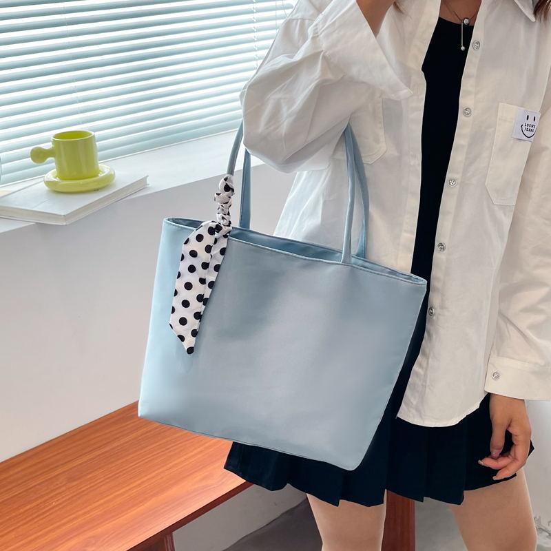 Minimalist Shoulder Bag with Scarf Decor for Work