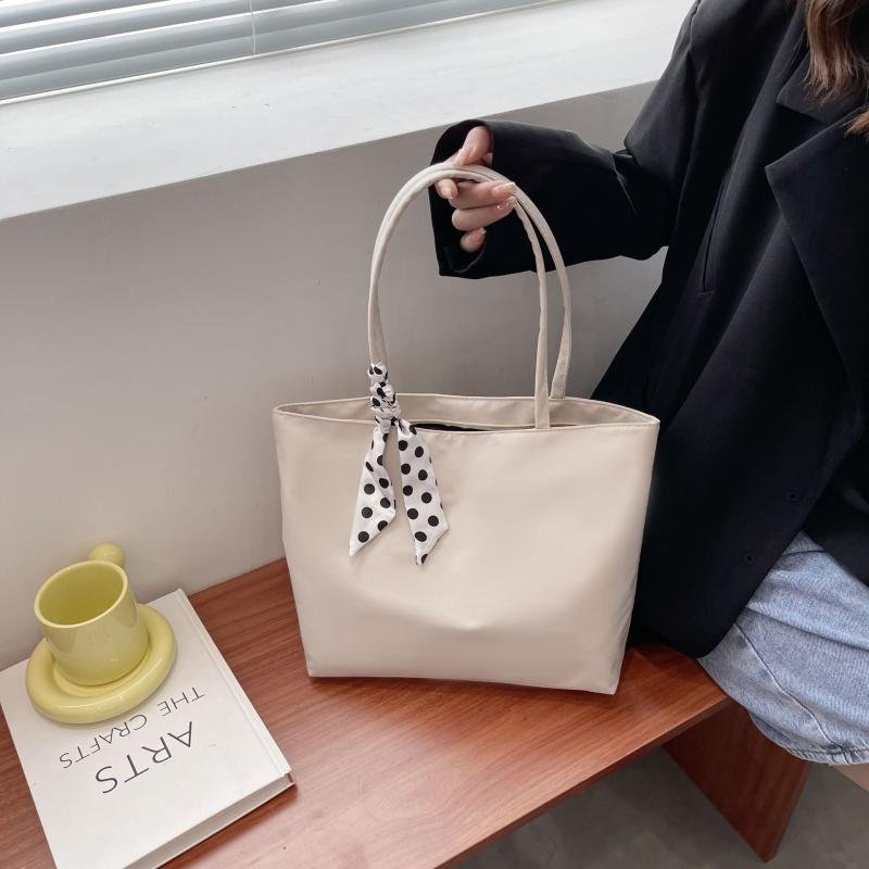 Minimalist Shoulder Bag with Scarf Decor for Work