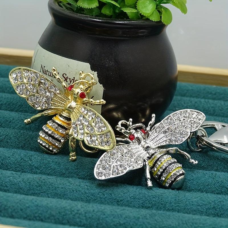 Crystal Bumble Bee Keyring Animal Pendant Car Bag Gift Women
