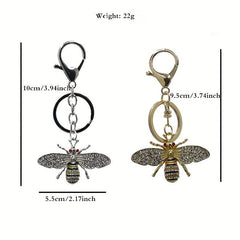 Crystal Bumble Bee Keyring Animal Pendant Car Bag Gift Women
