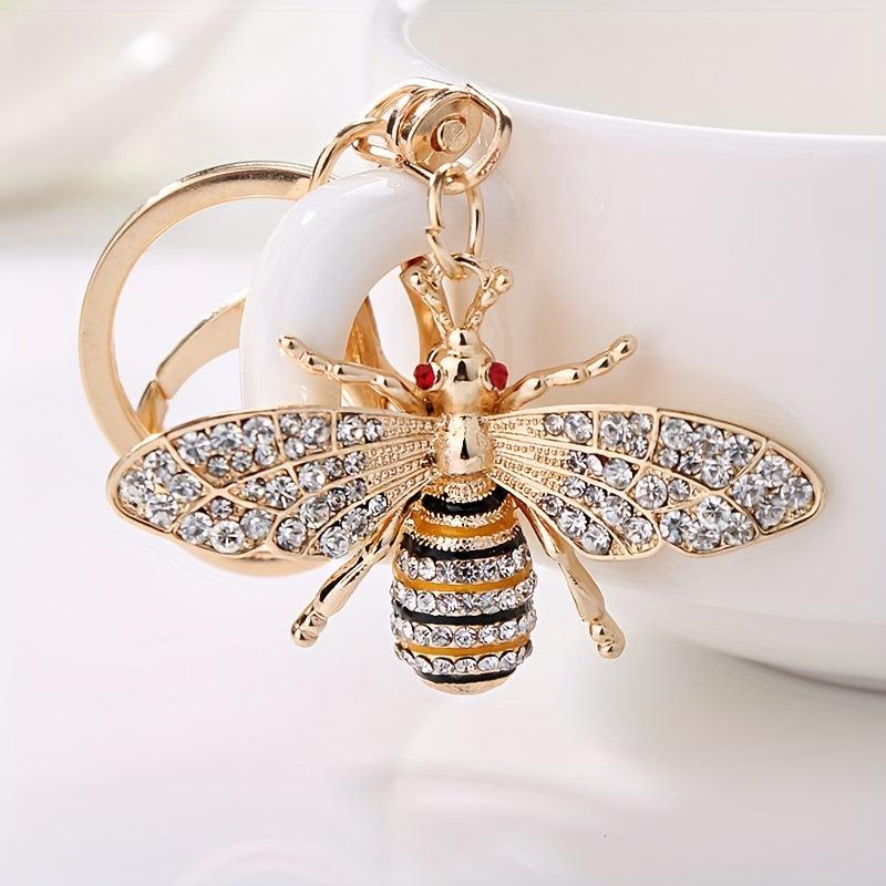 Crystal Bumble Bee Keyring Animal Pendant Car Bag Gift Women