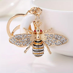 Crystal Bumble Bee Keyring Animal Pendant Car Bag Gift Women
