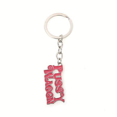 Girl Power Stainless Steel Pink Enamel Keychain