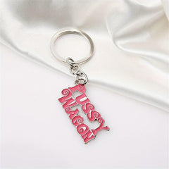 Girl Power Stainless Steel Pink Enamel Keychain
