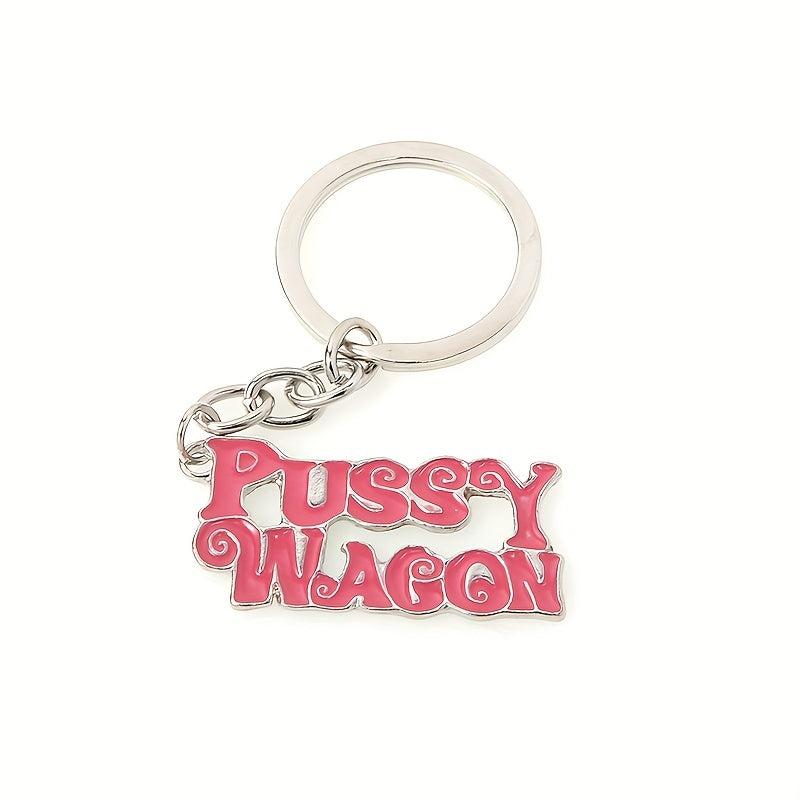 Girl Power Stainless Steel Pink Enamel Keychain