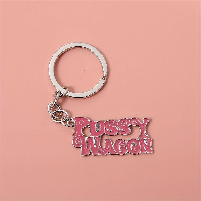 Girl Power Stainless Steel Pink Enamel Keychain