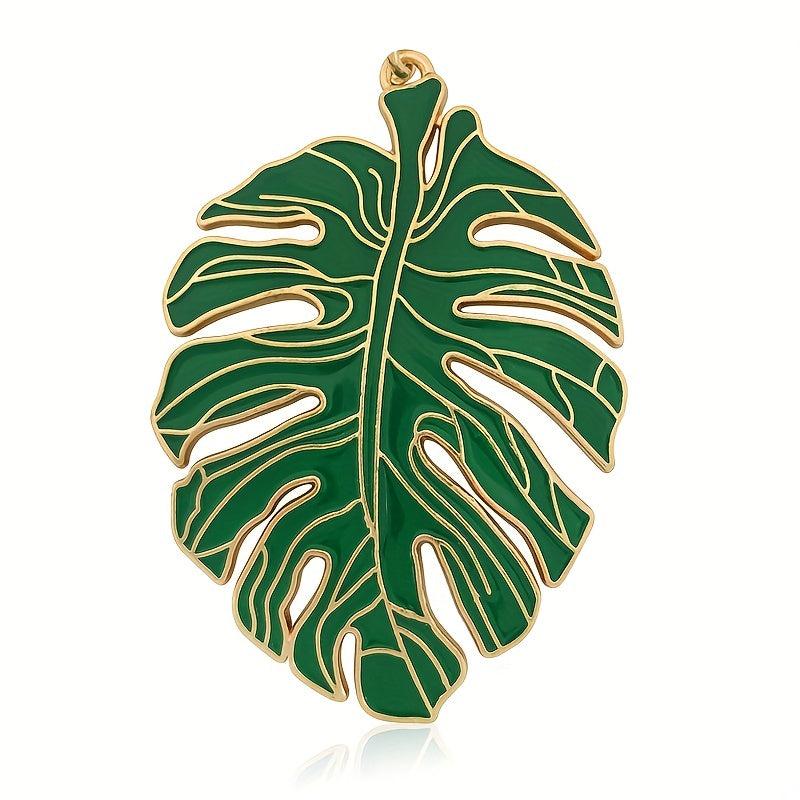 Monstera Leaf Keychain Metal Key Ring Purse Bag Car Key Accessory