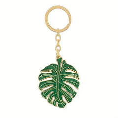 Monstera Leaf Keychain Metal Key Ring Purse Bag Car Key Accessory