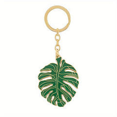Monstera Leaf Keychain Metal Key Ring Purse Bag Car Key Accessory