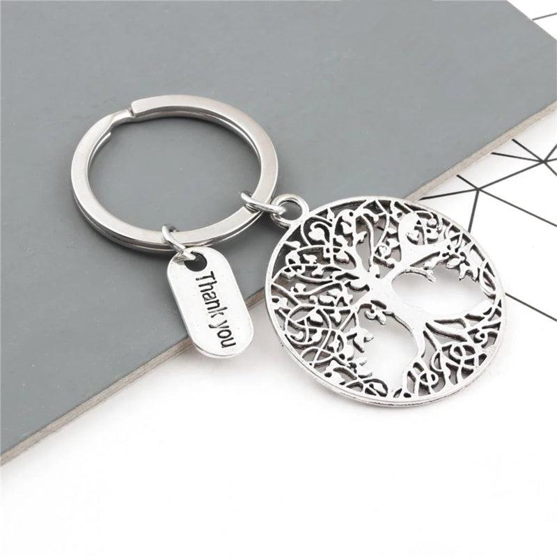 Tree Of Life Keychain Metal Key Ring Purse Bag Backpack Car Key Acc