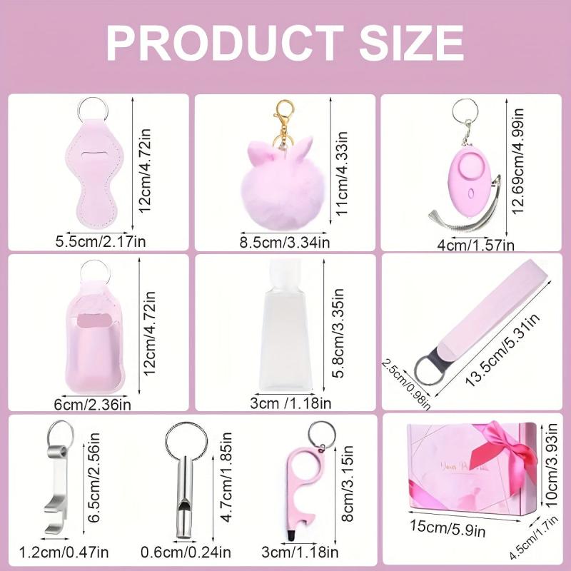 Women Safety Keychain Set with Personal Alarm - Holiday Gift