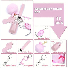 Women Safety Keychain Set with Personal Alarm - Holiday Gift
