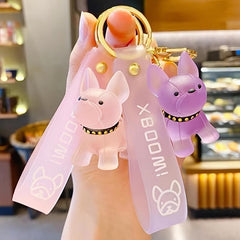French Bulldog Metal Keychain Pendant Car Bag Backpacks Wallet Charms Puppy Gift