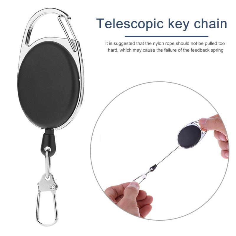 Retractable Key Chain with Hook High Resilient Anti-lose Stretch Key Ring Holder