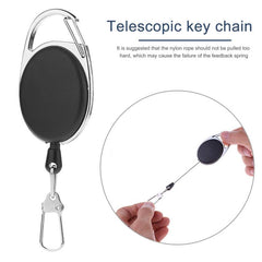 Retractable Key Chain with Hook High Resilient Anti-lose Stretch Key Ring Holder