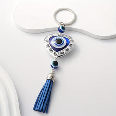Heart Evil Eye Keychain Lucky Fortune Key Ring Purse Bag Backpack Car Key Charm