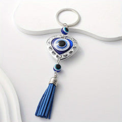 Heart Evil Eye Keychain Lucky Fortune Key Ring Purse Bag Backpack Car Key Charm