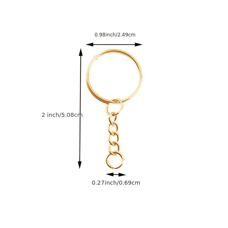 50pcs Key Ring With Chain And Open Jump Split Round Keychain Rings Bulk