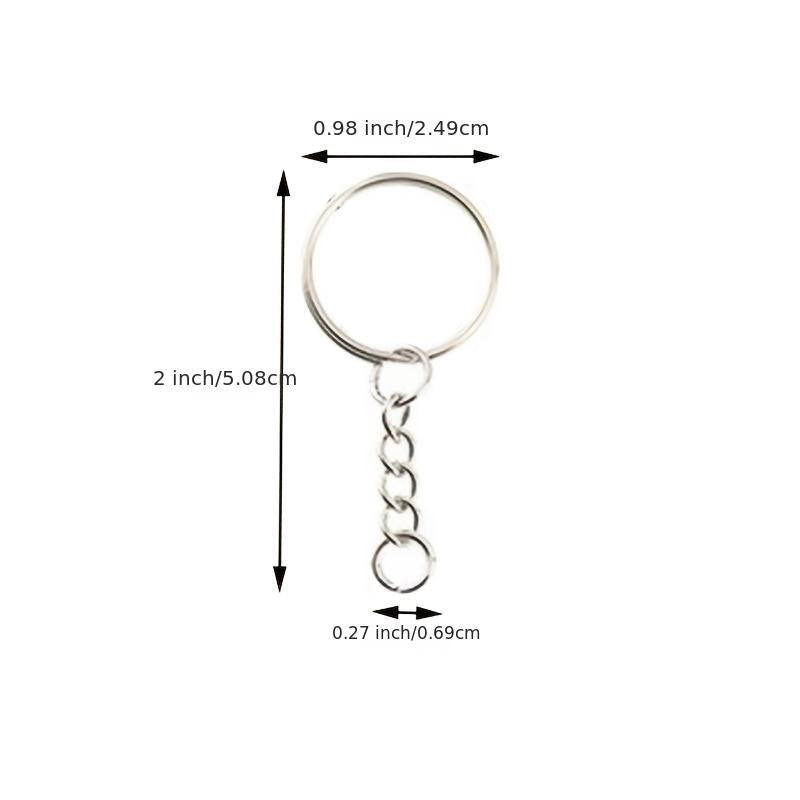 50pcs Key Ring With Chain And Open Jump Split Round Keychain Rings Bulk