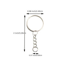 50pcs Key Ring With Chain And Open Jump Split Round Keychain Rings Bulk