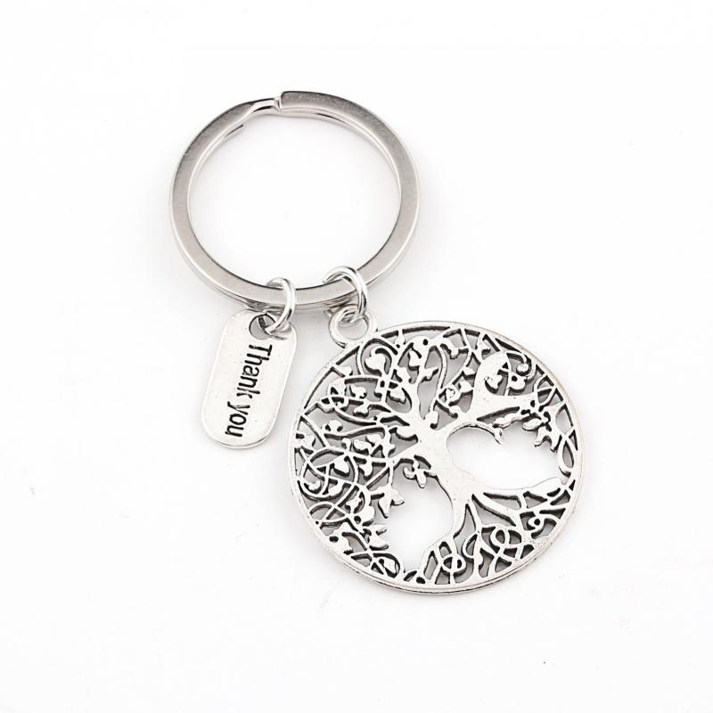 Tree Of Life Keychain Metal Key Ring Purse Bag Backpack Car Charm