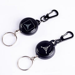 Steel Wire Retractable Keyring with Skull Pendant