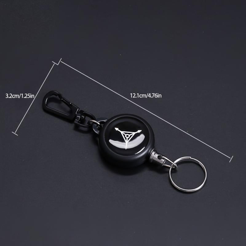 Steel Wire Retractable Keyring with Skull Pendant
