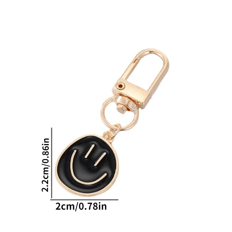Alloy Enamel Painted Happy Face Keychain Golden Irregular Expression