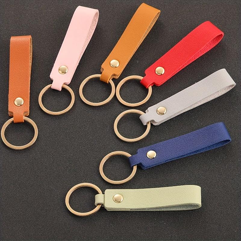 1Pcs PU Leather Keychain Business Gift Leather Key Chain Men Women Car Key Strap